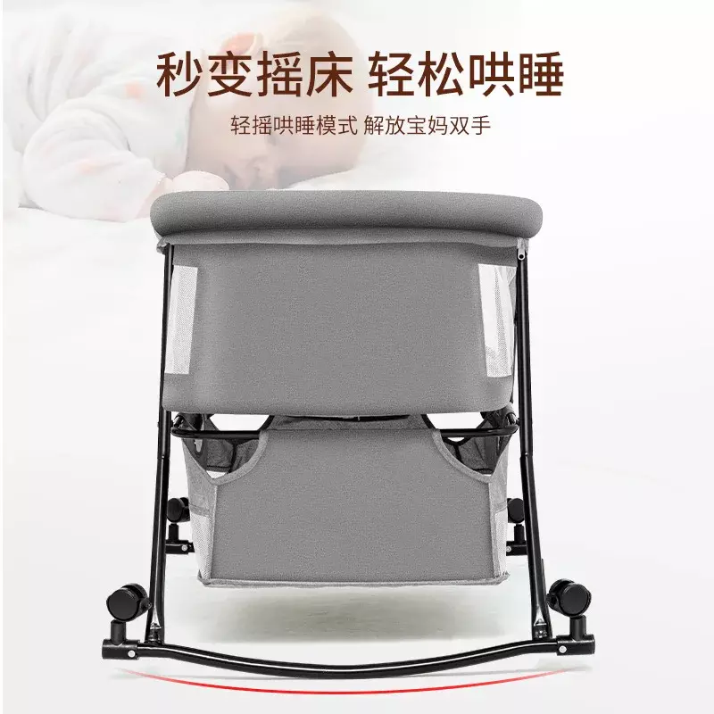 Foldable and Portable Baby Crib Multifunctional Splicing Large Bed Baby Sleeping Bed