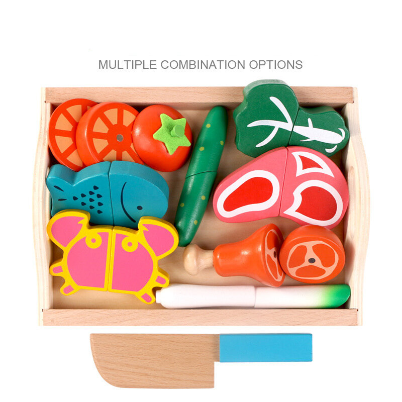 Kid Houten Montessori Speelgoed Speelhuis Speelgoed Cut Groenten En Fruit Speelgoed Game Simulatie Keuken Serie Speelgoed Vroege Onderwijs Gift