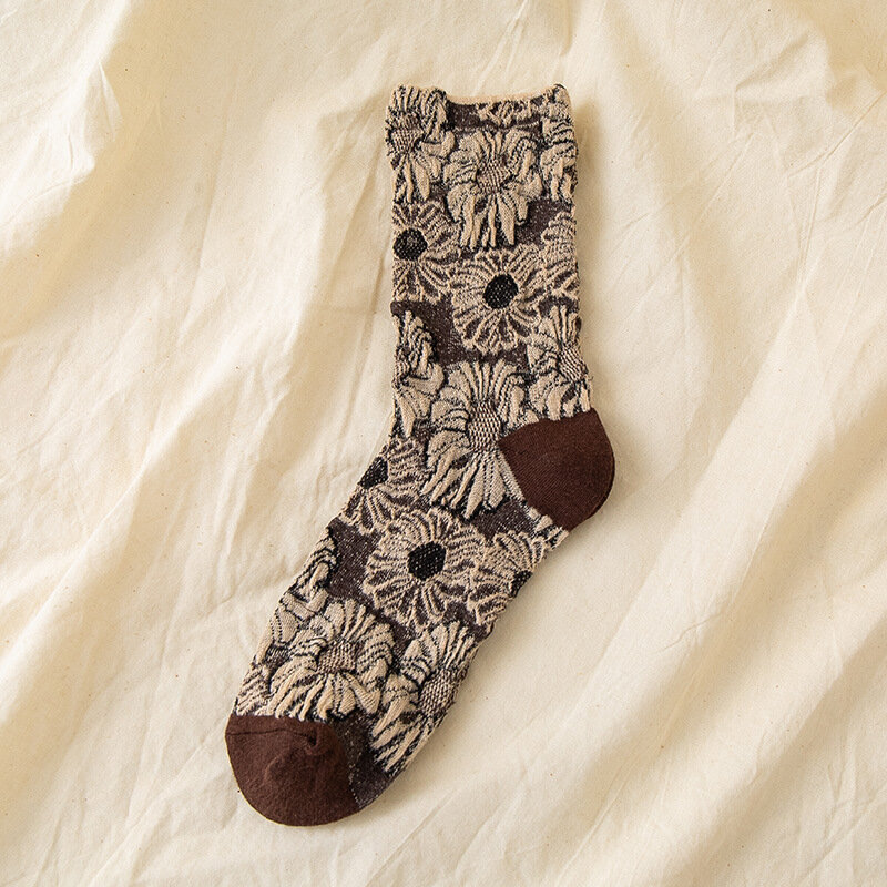 Calcetines cortos de algodón para mujer, medias de tubo medio, transpirables, informales, estilo japonés, coreano, Retro, Harajuku, Kawaii, 1 par