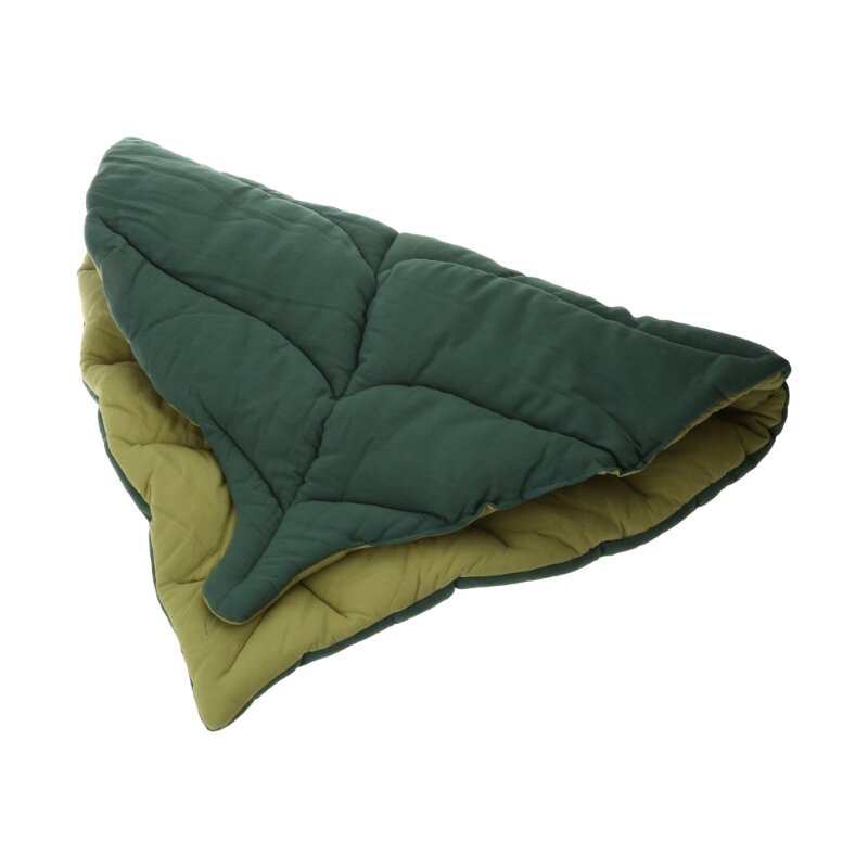 Coperta con foglie, morbida coperta per divano in cotone, coperta estiva per tappetino strisciante per bambini