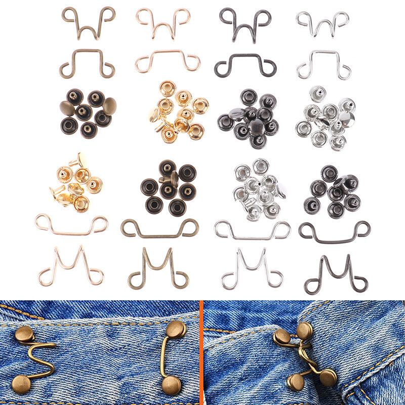 1set 27/32MM Nail-free Waist Buckle Removable Detachable Clothing Pant Sewing Tool Waist Closing Artifact Adjustable Snap Button