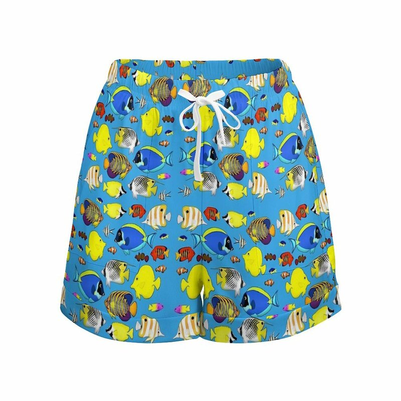 Cute Sea Fish Shorts Colorful Reef Fish Night Club Shorts Summer Graphic Short Pants con tasche Casual pantaloni larghi di grandi dimensioni