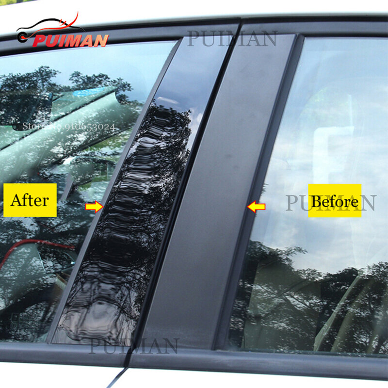 6PCS Car Window Door Column BC Pillar Post Cover Trim Fit For Renault XM3 Samsung XM3 2022 2023 Black Mirror Effect PC Sticker
