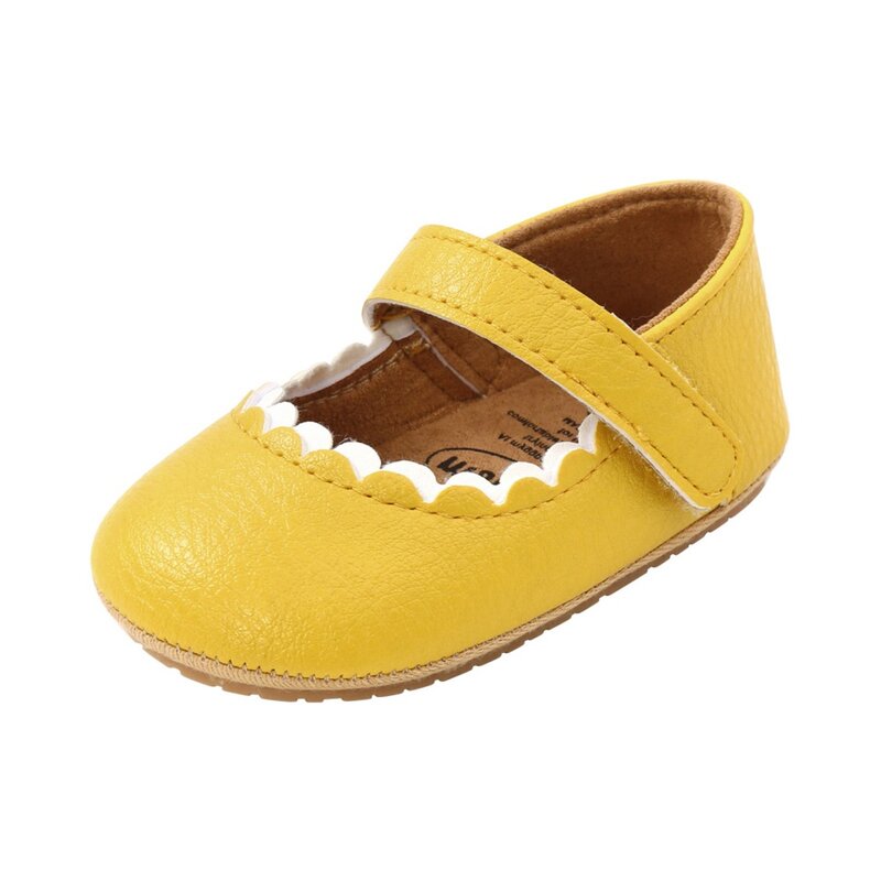 Zapatos de princesa para bebé, zapatillas de goma transpirables de Color sólido para niño de 0 a 24 años, Primavera