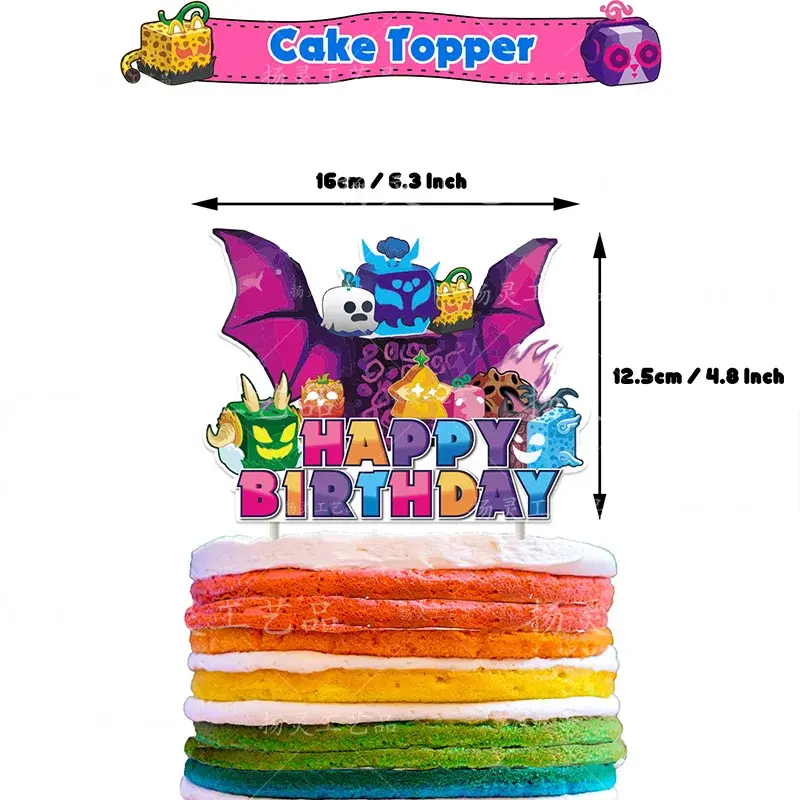 Cartoon Blox Fruits Theme DIY Balloons Party Supplies Birthday Banner Latex Balloon Decoration Cake Supplies Kid Girl gift