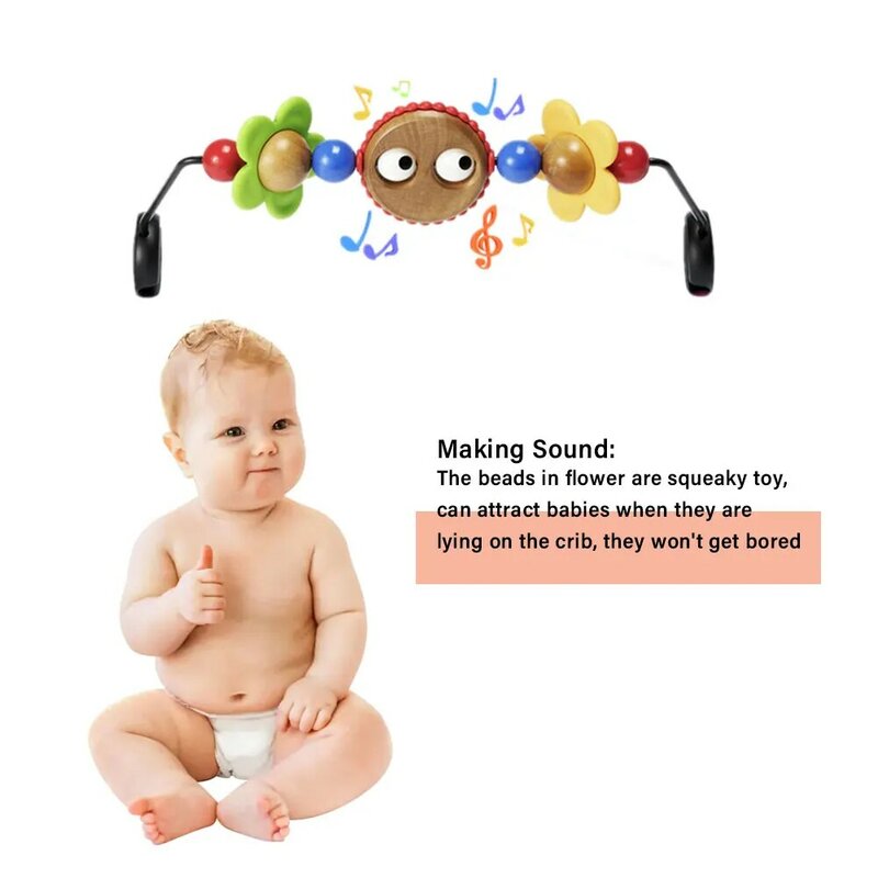 Mainan Gantung Buaian Pengasuh Bayi Aktivitas Perjalanan Menarik untuk Bayi Berderit Mainan Lengkungan Pengembangan Kereta Dorong Yang Menyenangkan