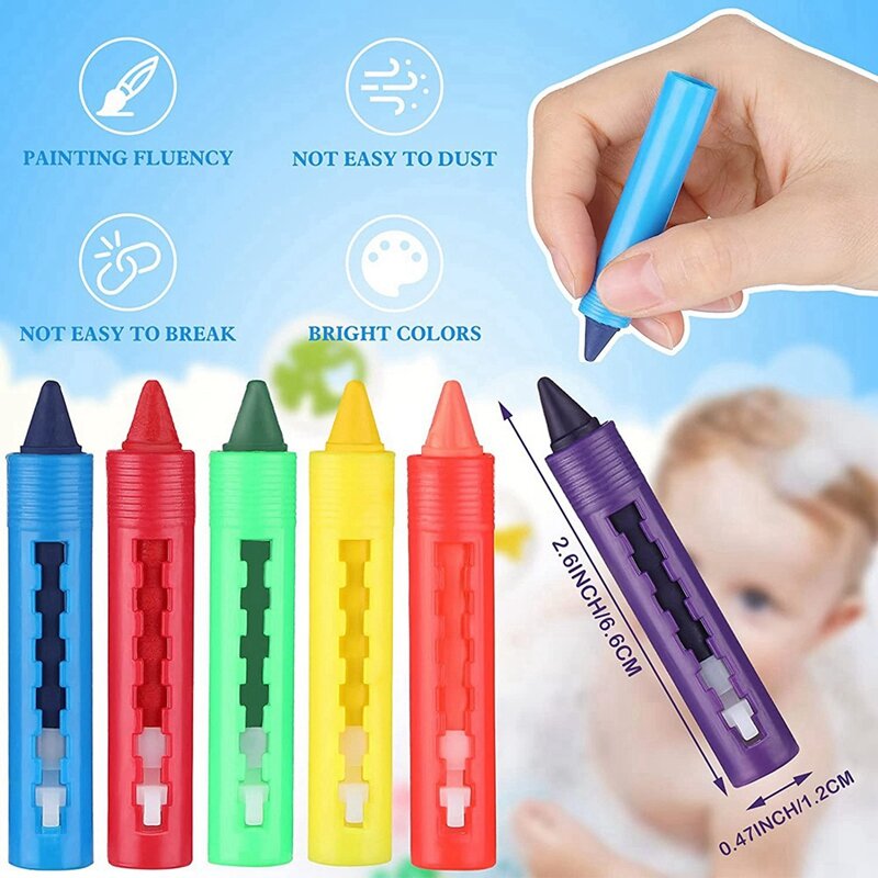 ดินสอสีสำหรับอาบน้ำในห้องน้ำของเล่นเพื่อการศึกษาสร้างสรรค์ปากกาเขียนลายเส้นลบออกได้สำหรับเด็กเล็ก
