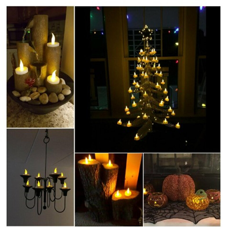 Flameless Led Candle Light Battery Powered Bright Color Lamp Blinking Row Long Lasting Decoration Lights (battery Not Included)