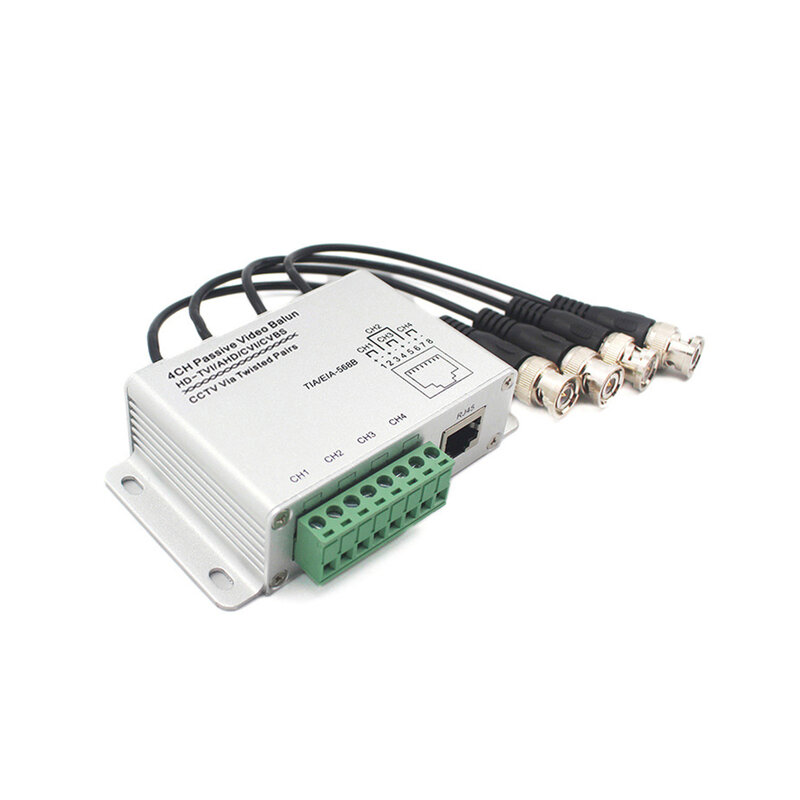 Transmetteur Passif HD CVI/TVI/AHD, 4 Canaux, Adaptateur Balun Vidéo BNC vers UTP Cat5/inspectés/6 Câble 720P 1080P