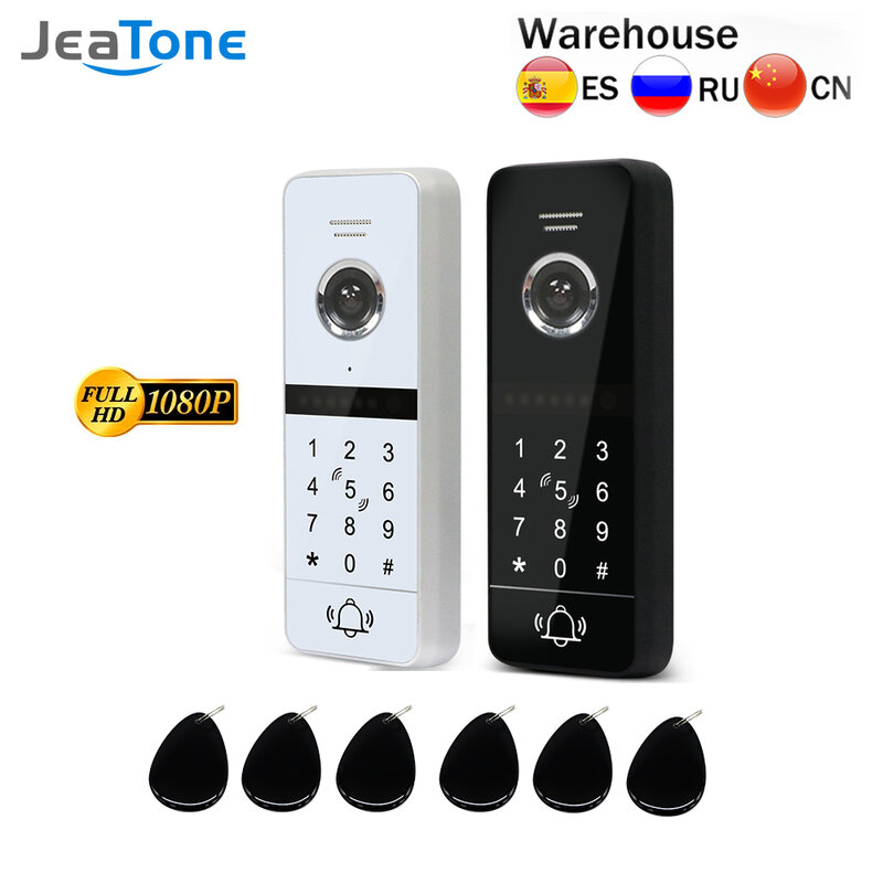 JEATONE-timbre con pantalla táctil, dispositivo con cable, unidad exterior 960P/1080p, desbloqueo por contraseña, necesita trabajar con Monitor IP Wifi