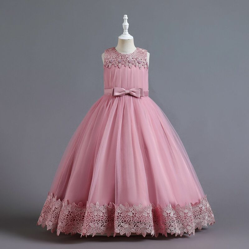 Новое Детское платье детское платье кружевное платье принцессы Детское платье с цветами