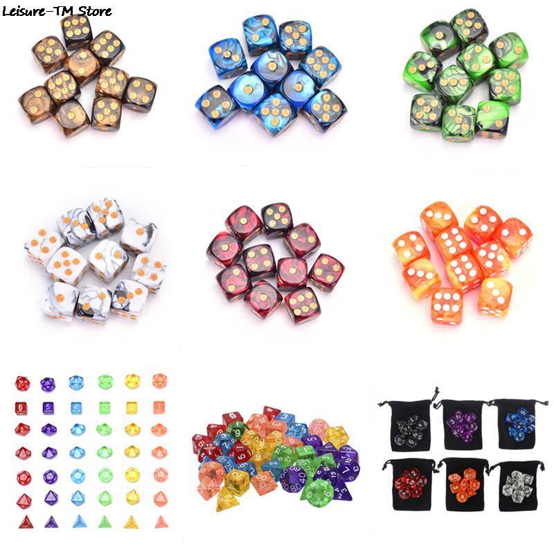 New Round/polyhedral Corner Acrylic Dice Playing Table Bar Games Different Color Entertainment Accessories for Board Game