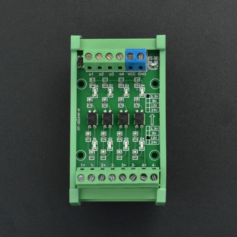 Módulo nivelado do interruptor com isolamento, 4 canais, 12V a 3.3V