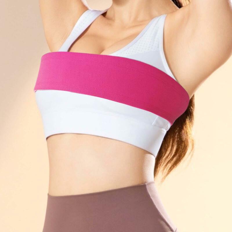 Karet penstabil payudara tahan lama, ikat dada olahraga elastis untuk lari tali lompat latihan Yoga