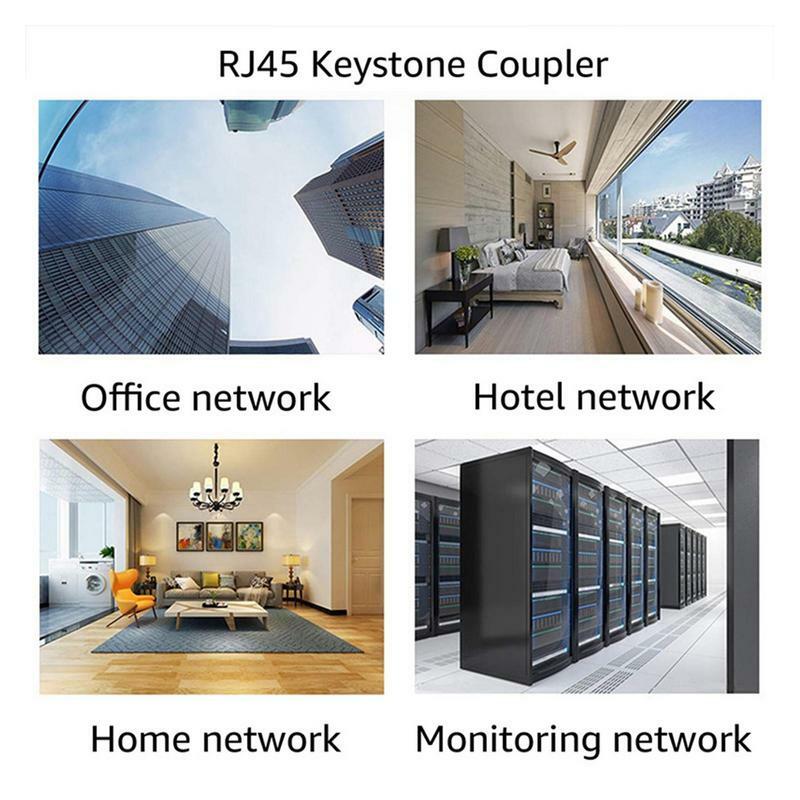 Rj45 Coupler kucing 6 Jack Ethernet Keystone, dapat dipakai ulang 2 buah Ethernet Keystone ringan untuk suara DIY proyek Video