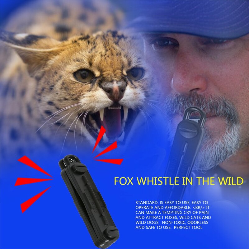 Black Outdoor Fox Down Fox Blaster Call Whistle Predator Hunting Lamping Calling Rabbit Game Caller Animial