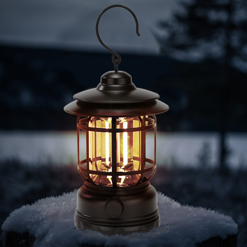 Портативный походный фонарь в стиле ретро, винтажная лампа для кемпинга, с режимами освещения, для походов, скалолазания, двора, инструменты для повседневного использования