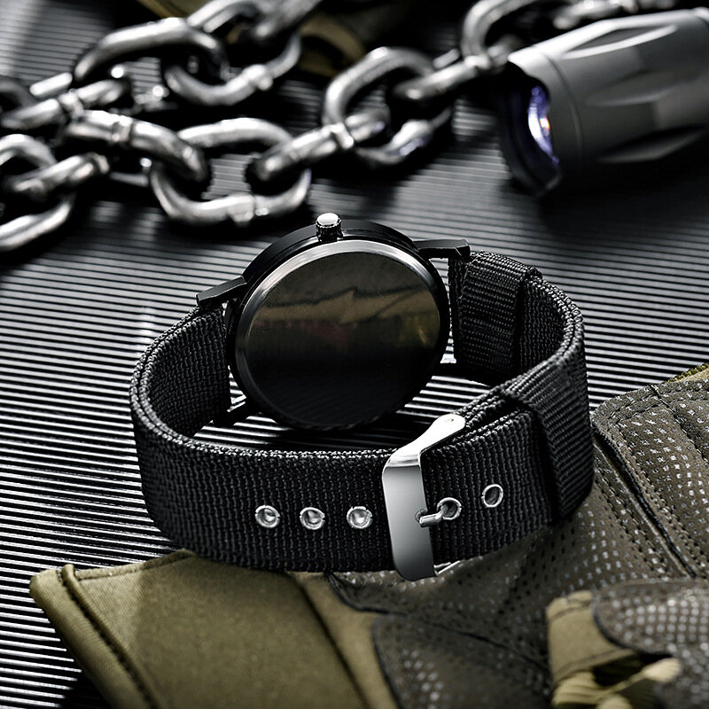 Модные мужские часы, светящиеся стрелки, роскошные Военные Спортивные кварцевые наручные часы с нейлоновой оплеткой, мужские повседневные нейлоновые часы