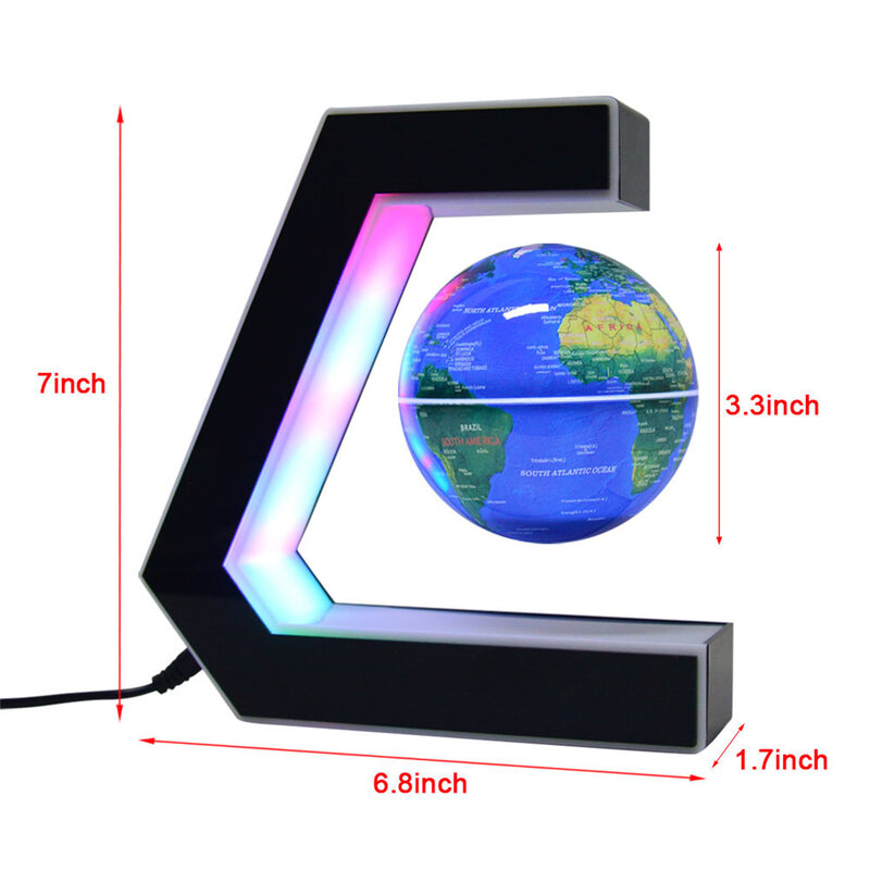 Magnetic Levitation Globe with LED Light Floating World Map for Home Office Bedroom Desk Decor Gift for Men Father Kids Friend