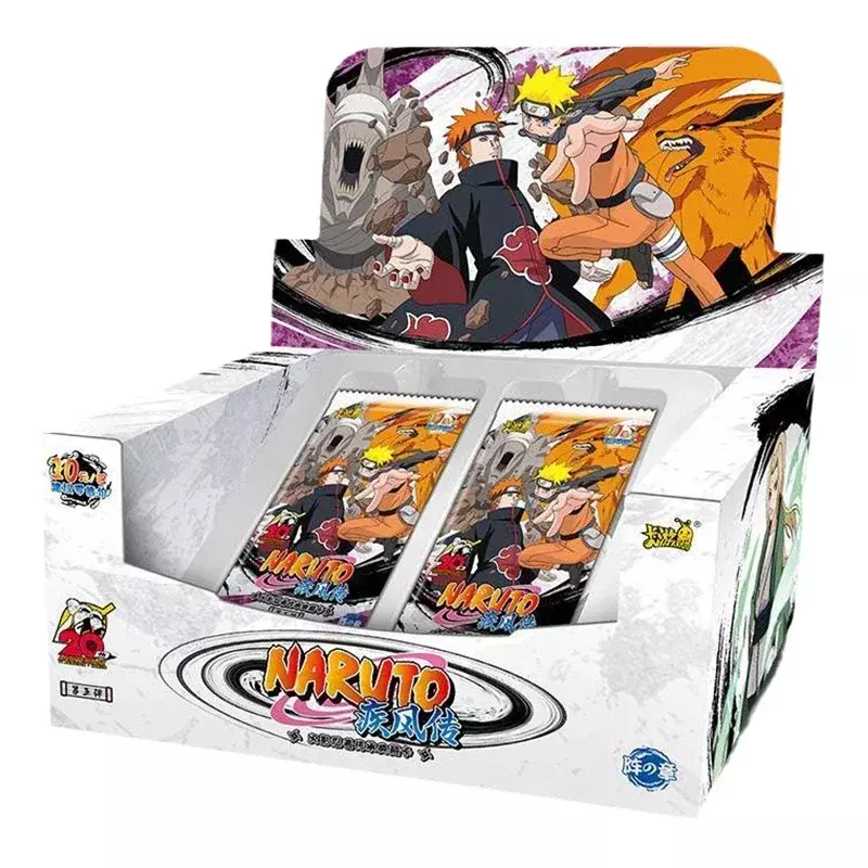 KAYOU caja de tarjetas de Naruto genuino, paquete de refuerzo de tarjeta de figura de Anime, colección de Sasuke, tarjeta Flash, juguete, regalo de cumpleaños y Navidad para niños