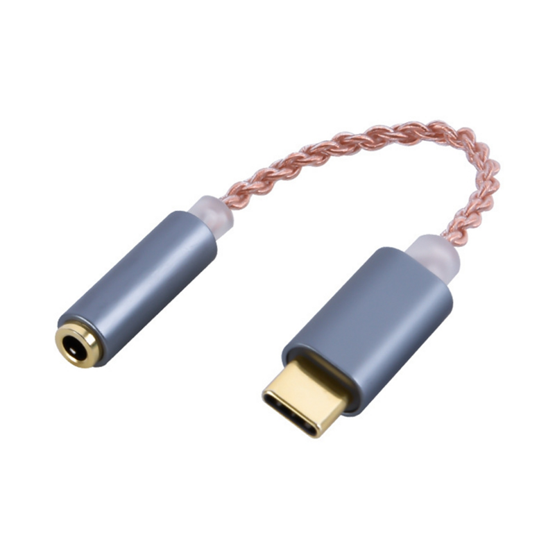 Hifi Dac Kopfhörer verstärker USB Typ C bis 3,5mm Kopfhörer Audio Adapter 32bit 384kHz Digital Decoder Aux Konverter Grey