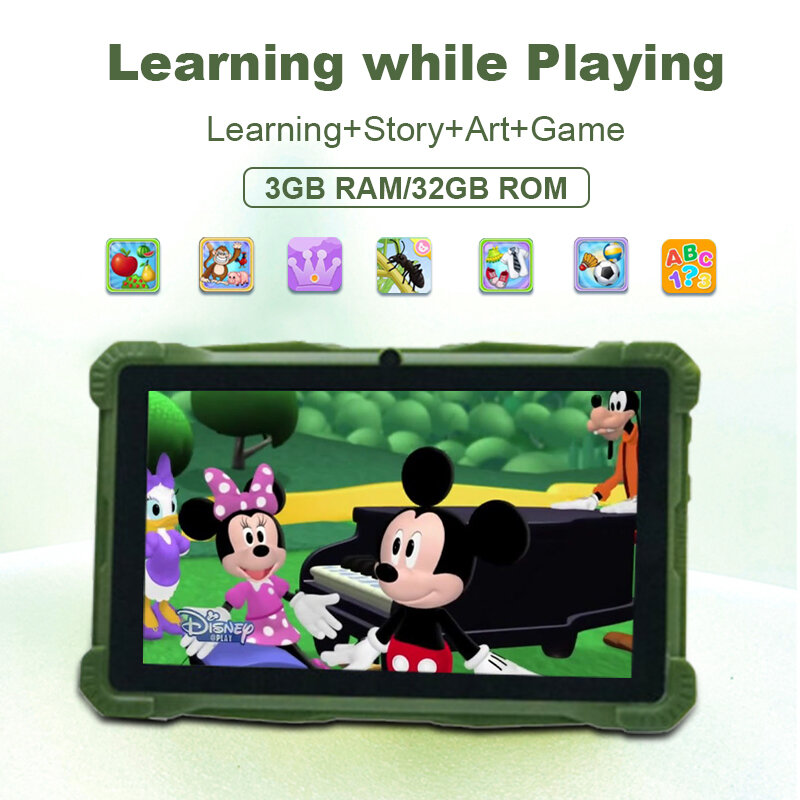 ATOUCH-Tableta Q21 de 7 pulgadas para niños, Tablet con Android 10, Wifi, 3GB, 32GB, Google Play, regalo de Navidad, iPad de estudio con soporte