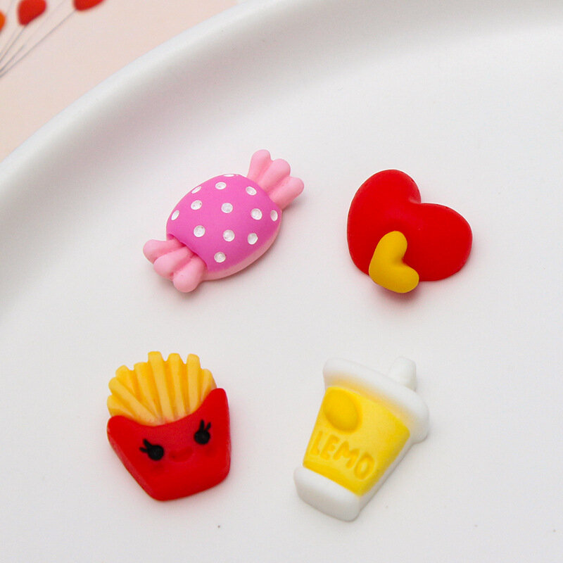 10 pièces/sachet de biscuits pour la maison, Décor Miniature de jeu de nourriture pour la maison, avec des frites en résine, accessoires pour jouer à la poupée