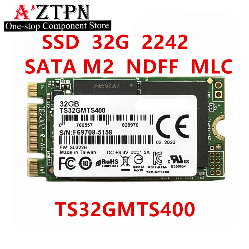 Disque SSD d'origine, 32 Go, 2242 volume, protocole SATA, M2, NGFF, MLC, indépendant de l'emploi, cache, TS32GMTS400