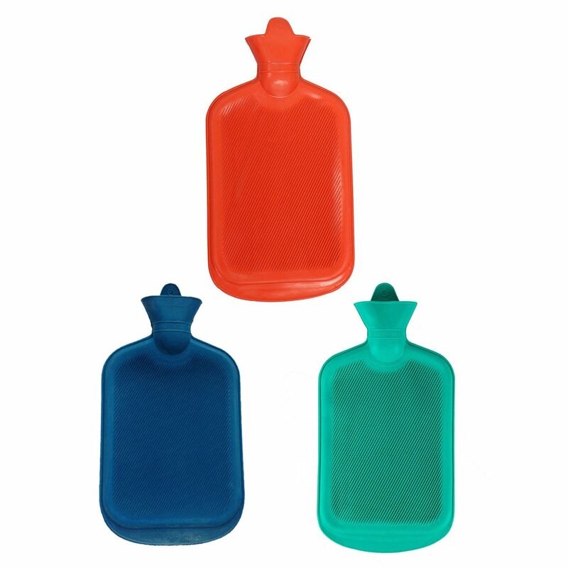 Botella de agua caliente de goma de inyección de agua gruesa, botella de agua caliente de goma portátil, calentadores de manos de invierno