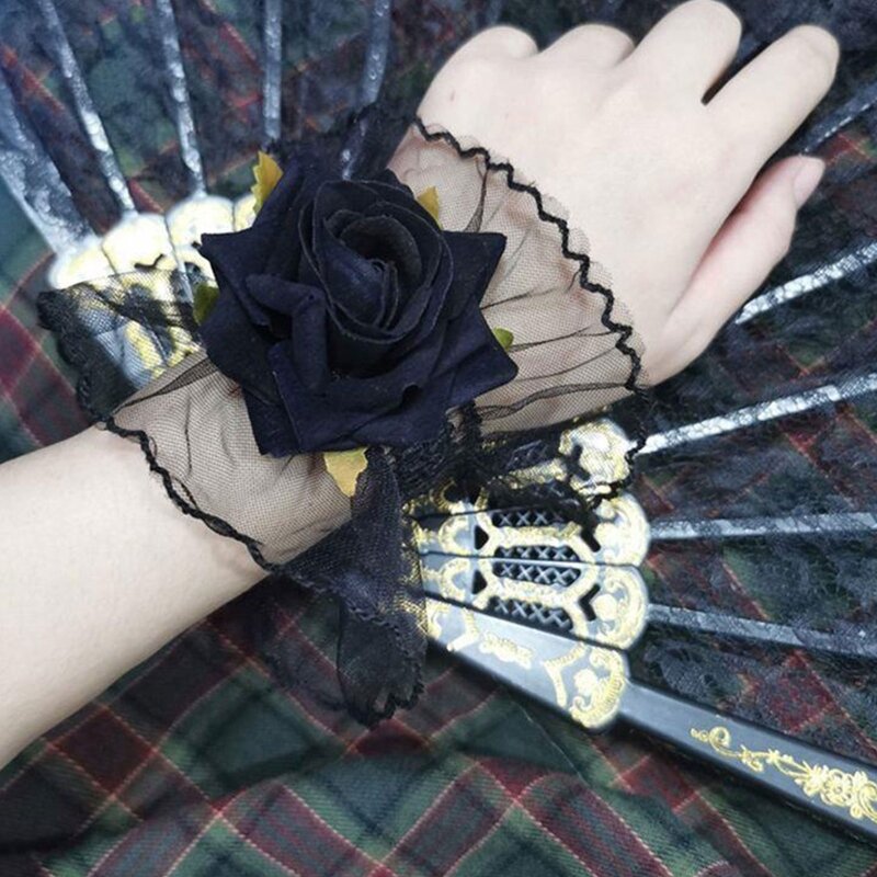 Bracelet en dentelle avec manches décoratives, accessoires de costume d'Halloween Cosplay Anime