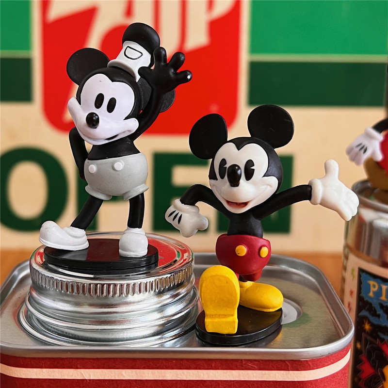 Mickey Mouse Figuras Anime, Minnie, Nostalgia Americana, Brinquedos Retro, Modelo de Boneca, Coleção de Ornamento, Presentes Infantis