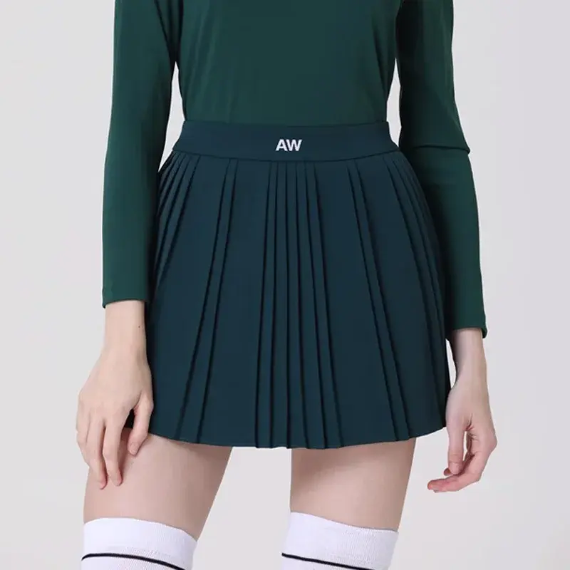 Azureway-falda de Golf plisada con forro A para mujer, falda ajustada antiligera con bolsas de bola, ropa deportiva elegante y suave, otoño