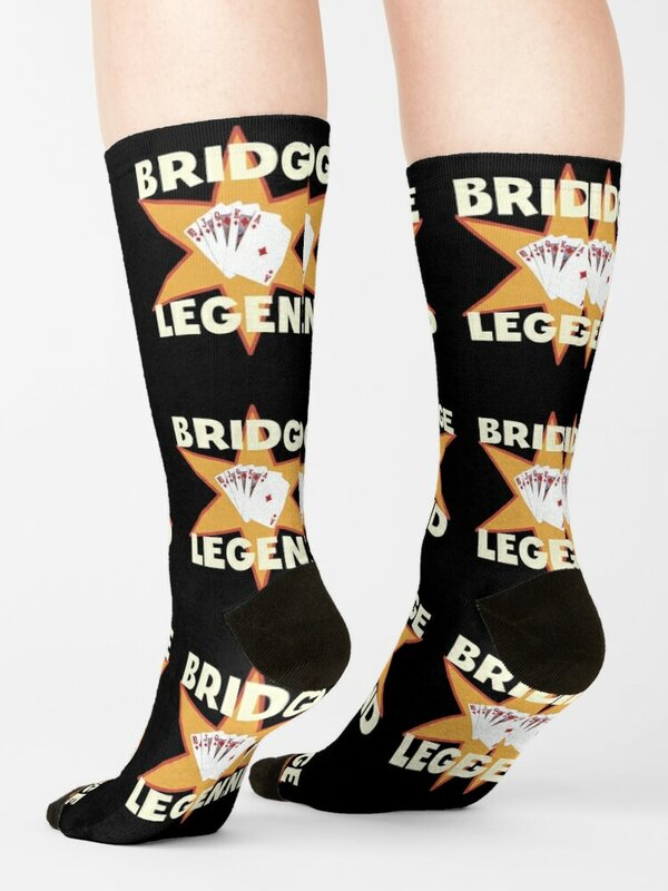 Calcetines deportivos para hombre y mujer, juego de cartas Bridge Legend, Ideas para regalo