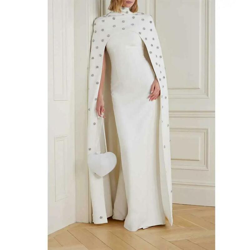 Evening Dress Floor Length Luxury Birthday Shawl Sleeves Summer Elegant Wedding Party Gowns For Women Arab