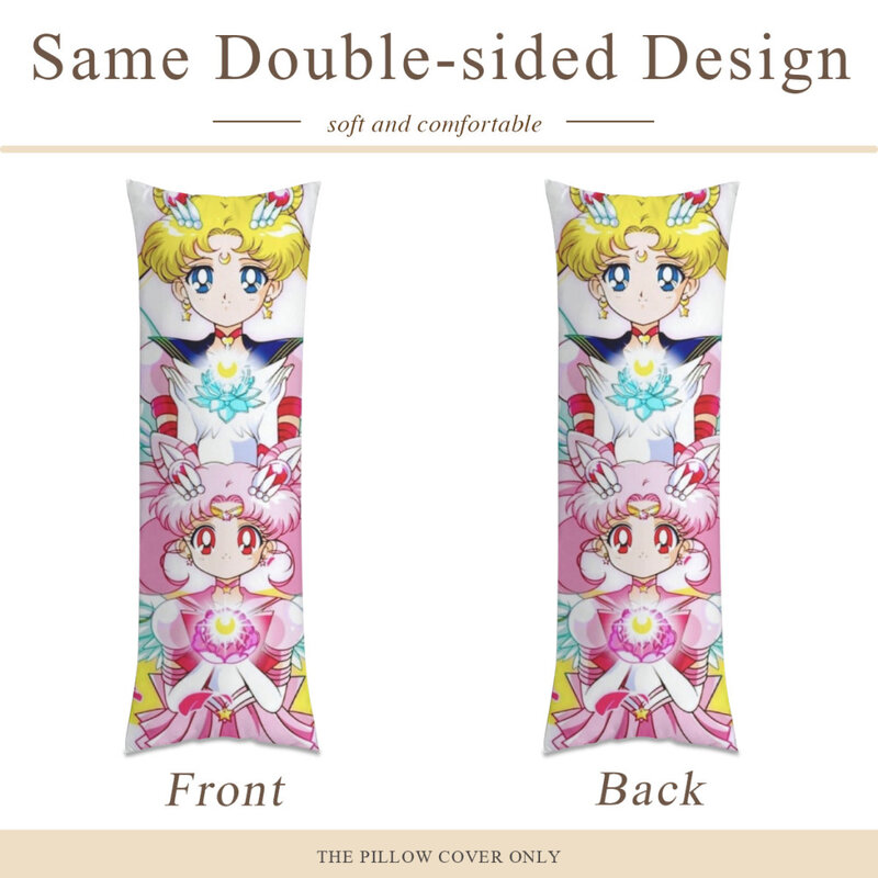 Dakimakura-Juste de coussin à motif de Sailor Moon, tapisseries décoratives mignonnes pour chambre à coucher