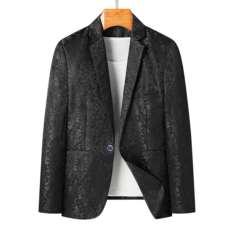 T51 jaket Formal pria, atasan populer kasual pola longgar ledakan