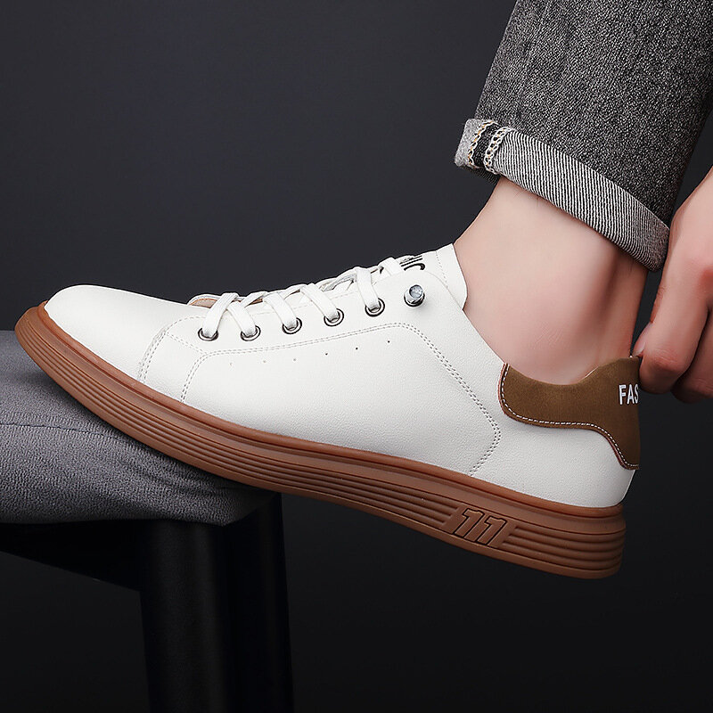 2024 moda Retro płaskie męskie buty designerskie nowe miękkie skórzane jednolite kolorowe buty męskie do chodzenia na zewnątrz