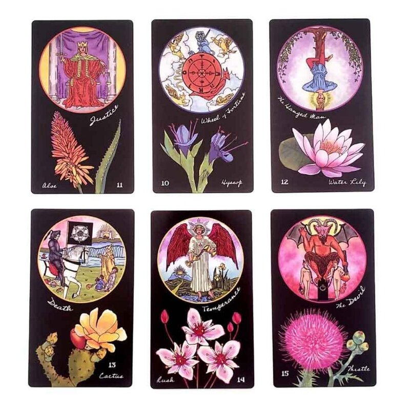 Liber Florum Tarot juego de cartas, papel Manual, 12x7 cm