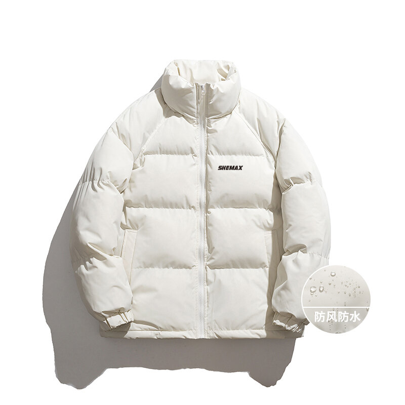 New Men Winter Parkas Cotton-Padded Windbreaker Stand Collar Jackets Thicken Warm Outwear
