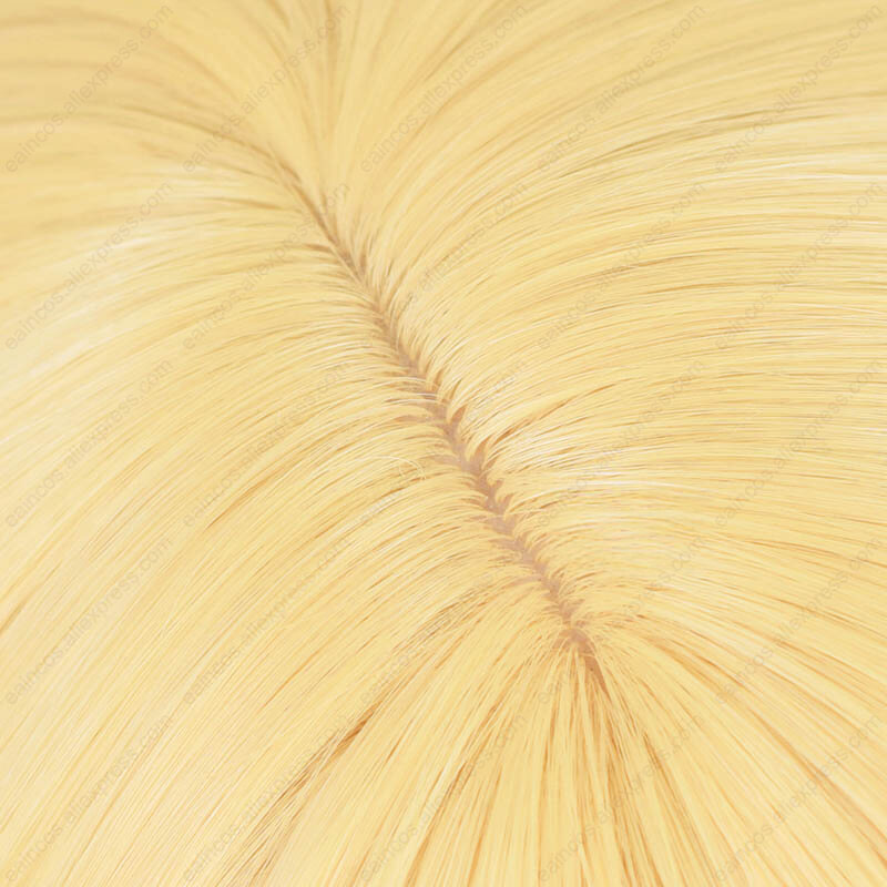Anime Rin Len Cosplay Wig, Curto, Amarelo claro, Resistente ao calor, Perucas sintéticas, 32cm, 30cm