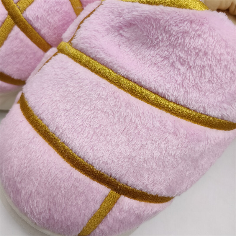 Тапочки женские с мексиканской хлебной палочкой, домашняя обувь для дома, теплые мягкие розовые плюшевые тапки в спальню