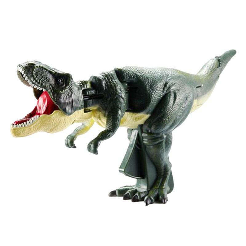 Zabawka z dźwiękiem i ruch dinozaurów dzieci naciskają głowę i ogon modelu tyranozaura Rex, aby poruszyć drażliwego dinozaura