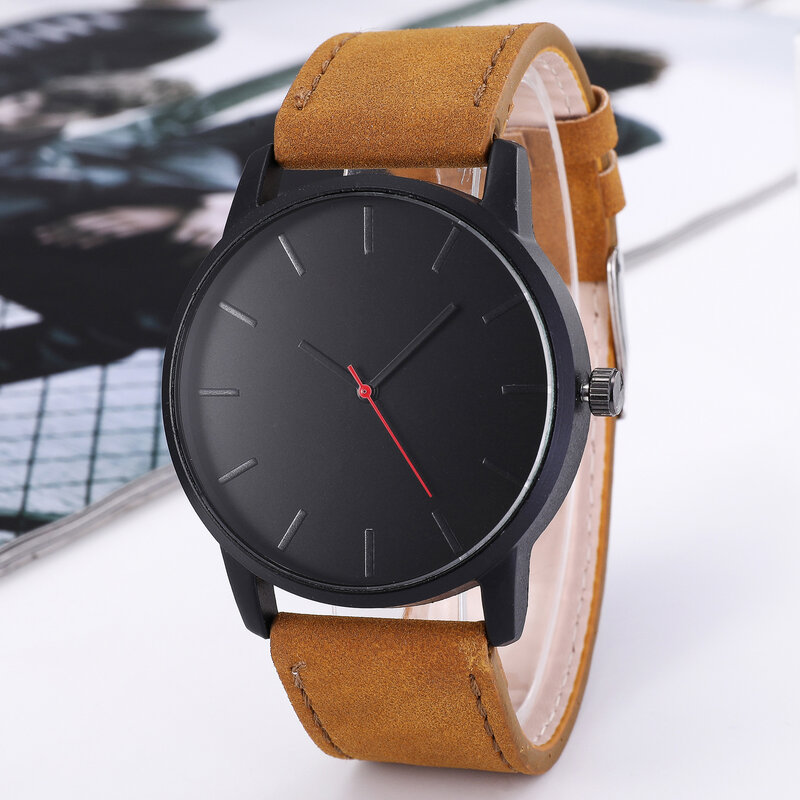 High-grade fashionable and casual men's watch fashion business quartz watch abrasive leather belt Watch064