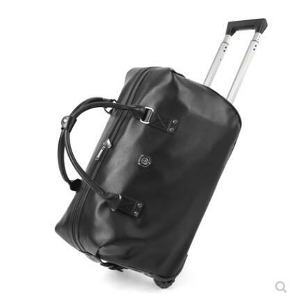 20 Inch Men PU leather Business Travel Trolley Bag 22 Inch Women Rolling Luggage Bag on wheels Carry on hand Luggage Trolley
