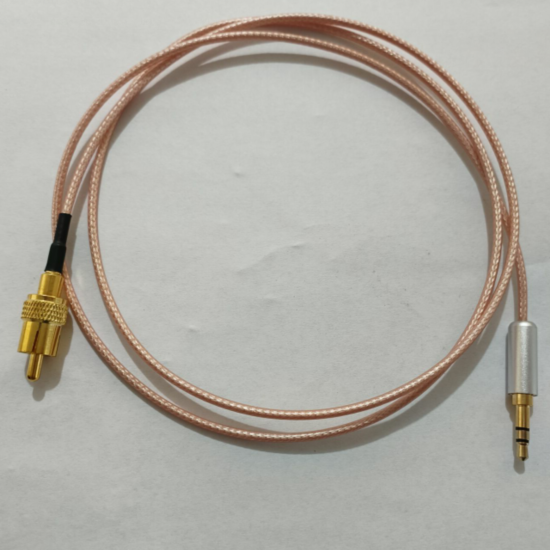 RG316 Kabel RCA Konektor Laki-laki Ke 3.5Mm Laki-laki Jalur Ganda RF Kuncir Kabel Jumper Caox