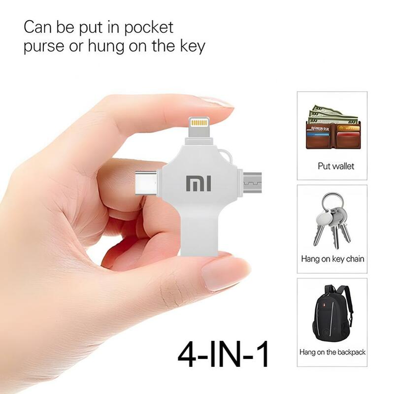 MIJIA Xiaomi 4 in 1 Type-c OTG USB Flash Drive 2TB 3.0 Pendrive 1TB USB Stick 1TB Memory For iPhone Android PC Micro USB