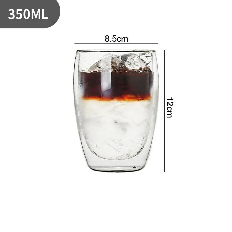 Tazza di vetro a doppia parete tazza di bevanda di tè resistente al calore fatta a mano trasparente MINI tazza di Whisky tazza di caffè Espresso da 100 gradi centigradi