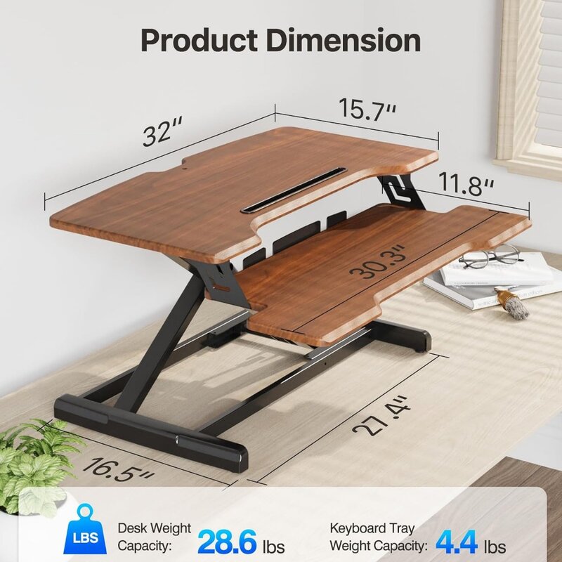 ตัวแปลงโต๊ะพับได้32นิ้วปรับความสูงได้, ปรับขาตั้งได้เหมาะสำหรับวางบนโต๊ะ