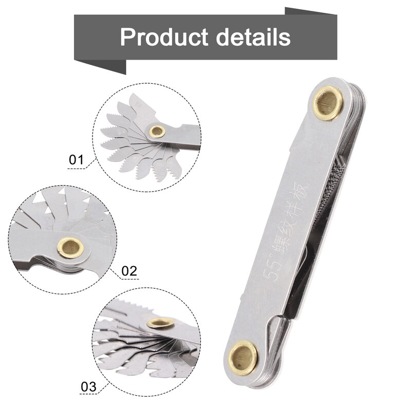 Durevole nuovo pratico calibro calibro di misurazione del filo strumento passo tempra lavorazione acciaio forte durezza filettatura