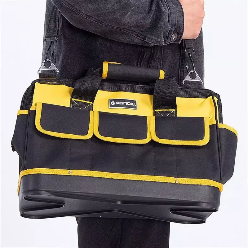 New Yellow 14/16/18/20in Tool Bag Electrician 1680D Oxford Waterproof Wear-Resistant Heavy Duty Storage Box Practical Convenient